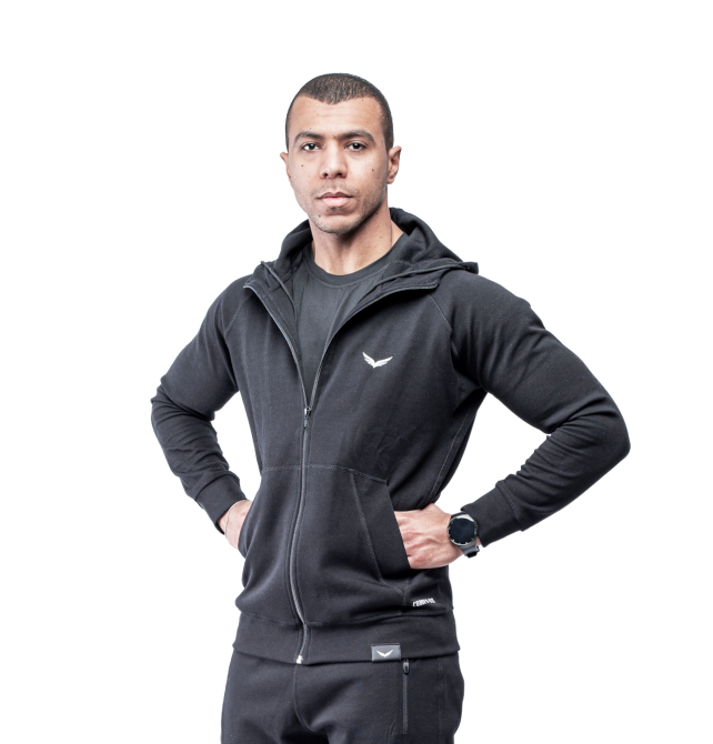 Black Comfy-Fit Zipper Hoodie