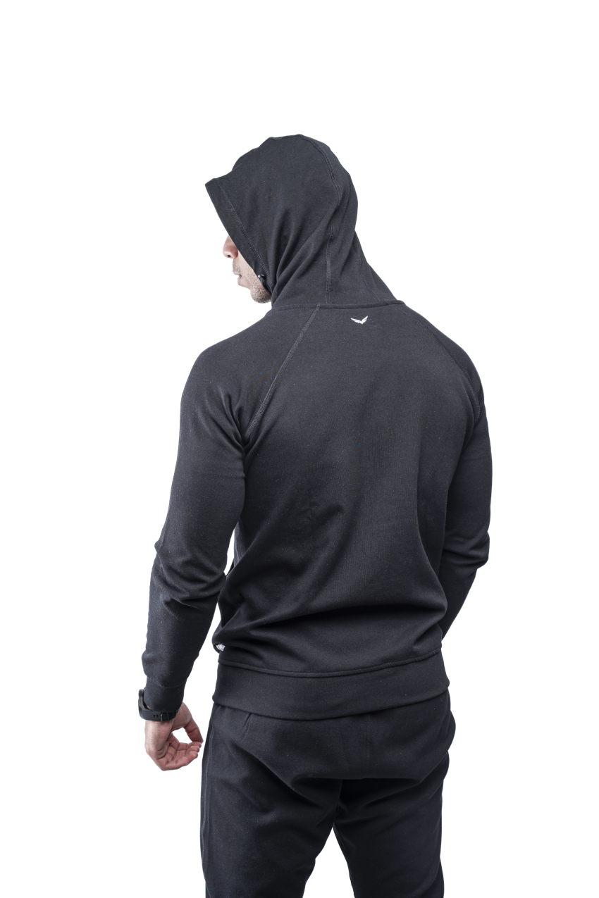 Black Comfy-Fit Zipper Hoodie