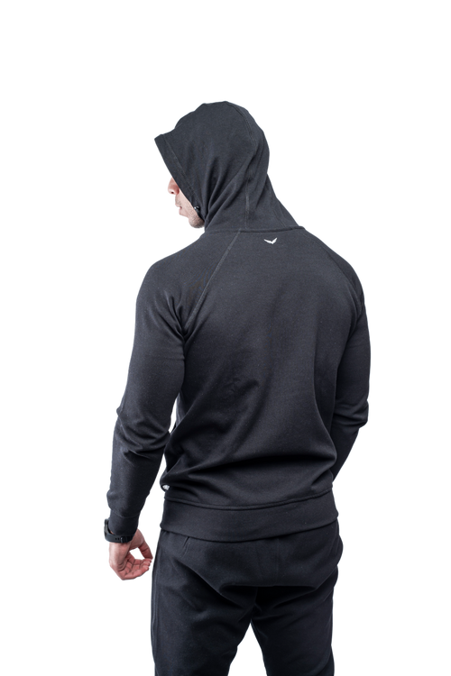 Black Comfy-Fit Zipper Hoodie