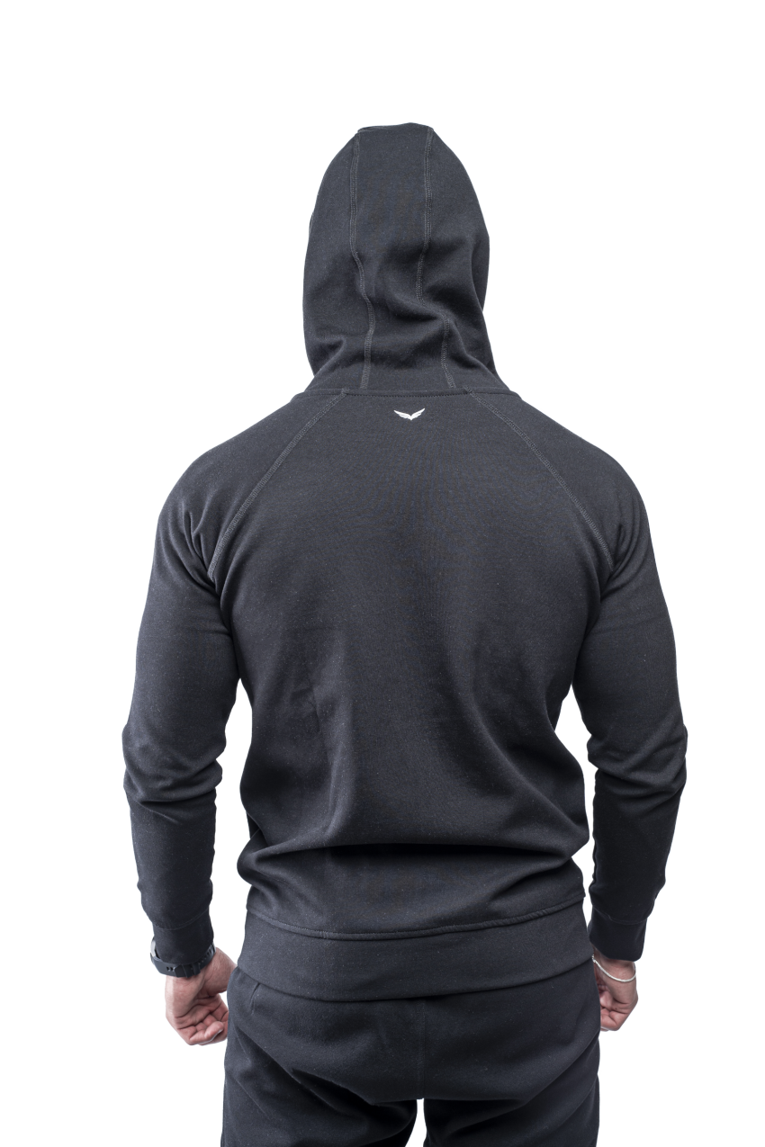 Black Comfy-Fit Zipper Hoodie