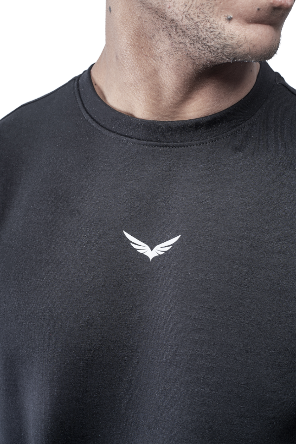 Black Comfy-Fit Round SweatShirt