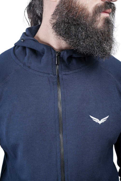 Navy Blue Comfy-Fit Zipper Hoodie