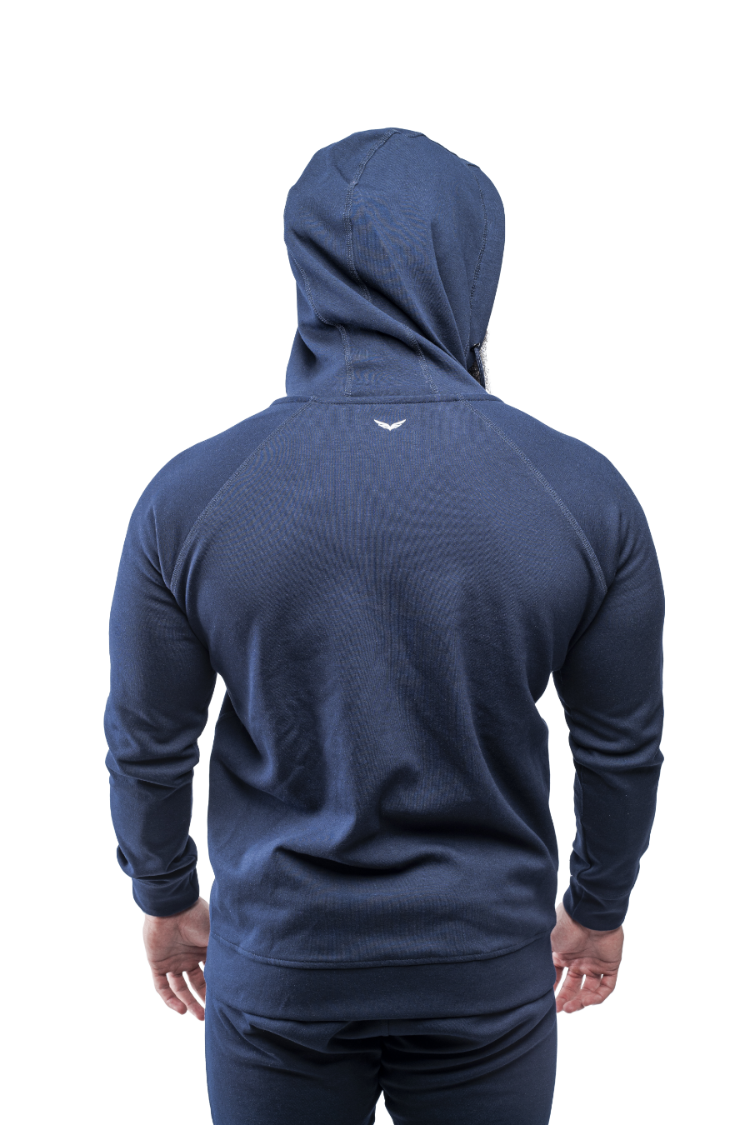 Navy Blue Comfy-Fit Zipper Hoodie