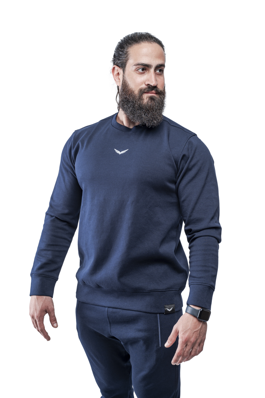 Navy Blue Comfy-Fit Round SweatShirt