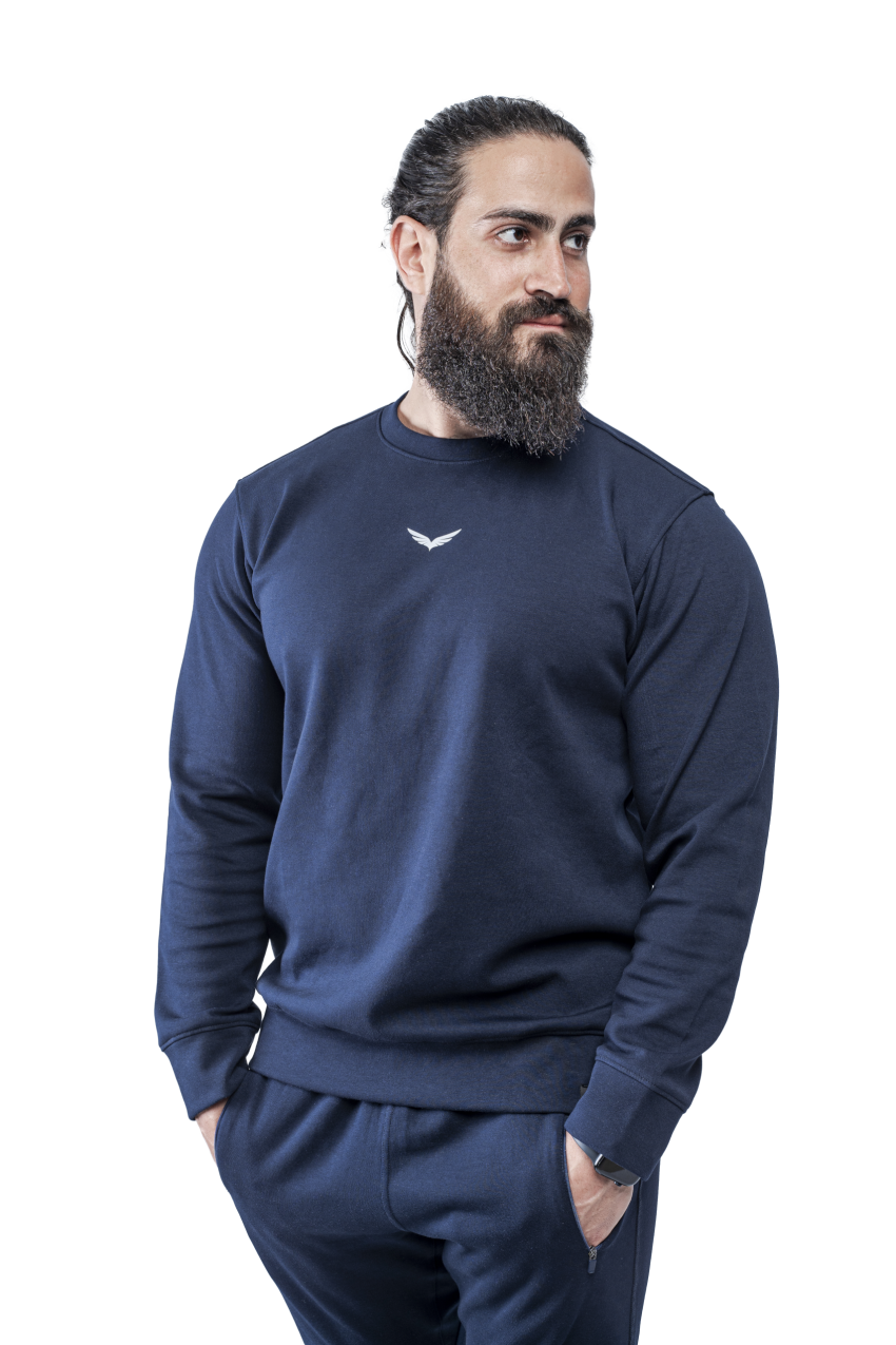 Navy Blue Comfy-Fit Round SweatShirt