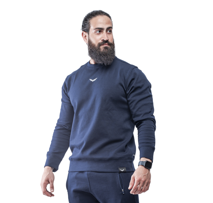 Navy Blue Comfy-Fit Round SweatShirt