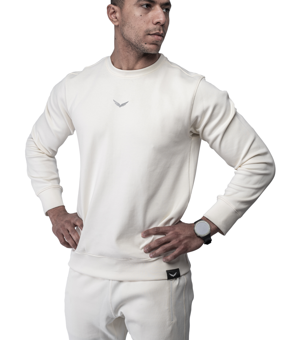 Off White Comfy-Fit Round SweatShirt