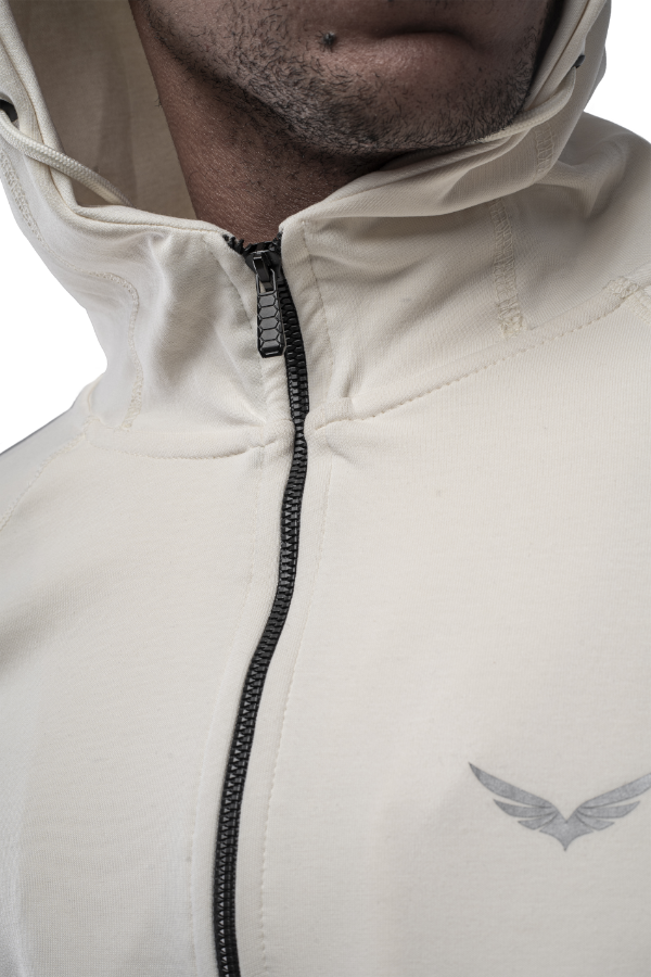 Off White Comfy-Fit Zipper Hoodie