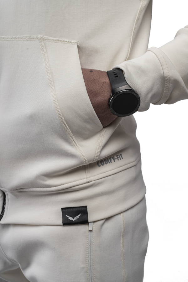 Off White Comfy-Fit Zipper Hoodie