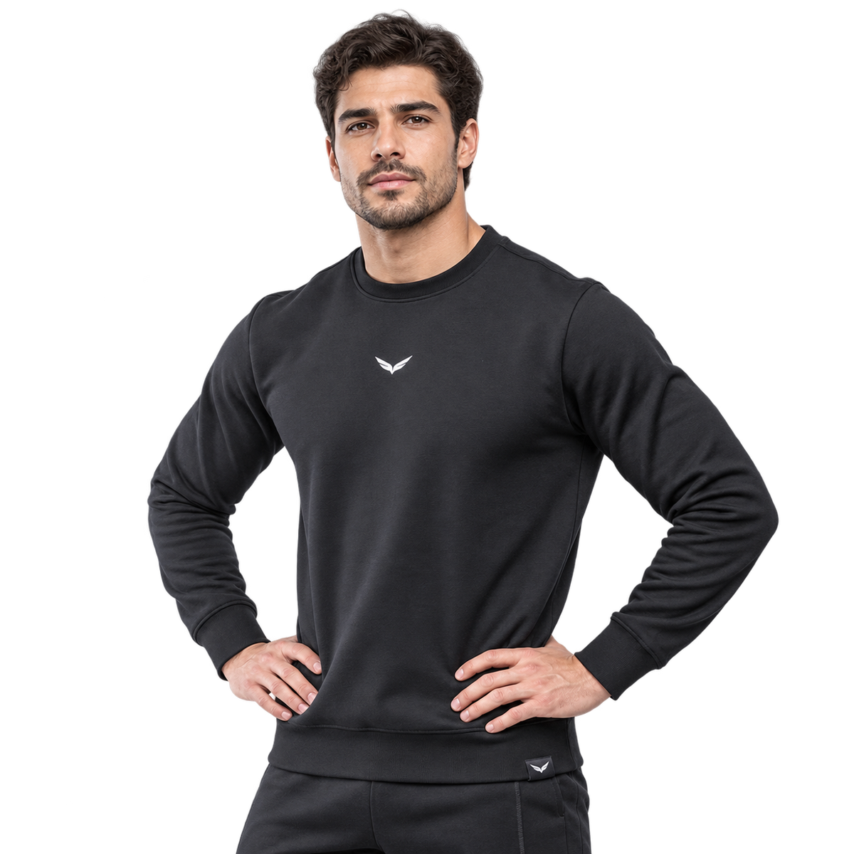 Comfy-Fit Round SweatShirt | Color: Black