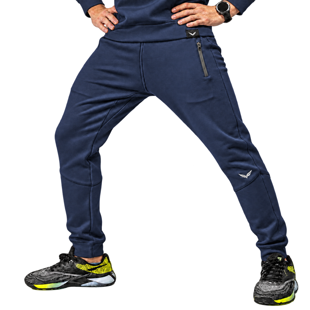 Comfy-Fit Sweatpants on model | Color: Navy Blue