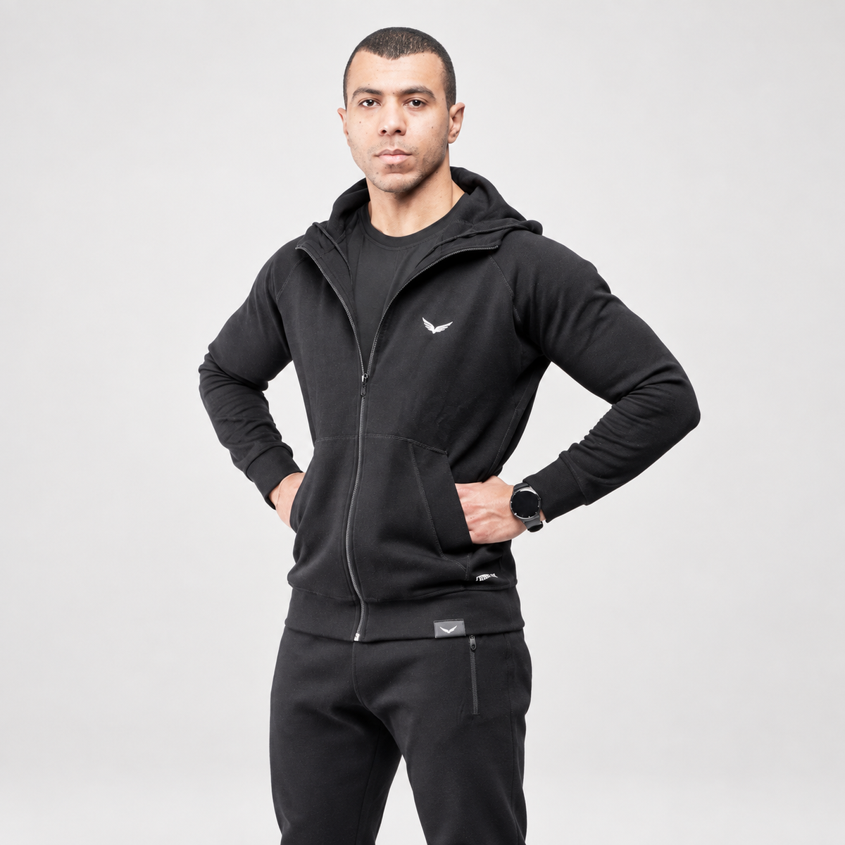 Comfy-Fit Zipper Hoodie | Color: Black