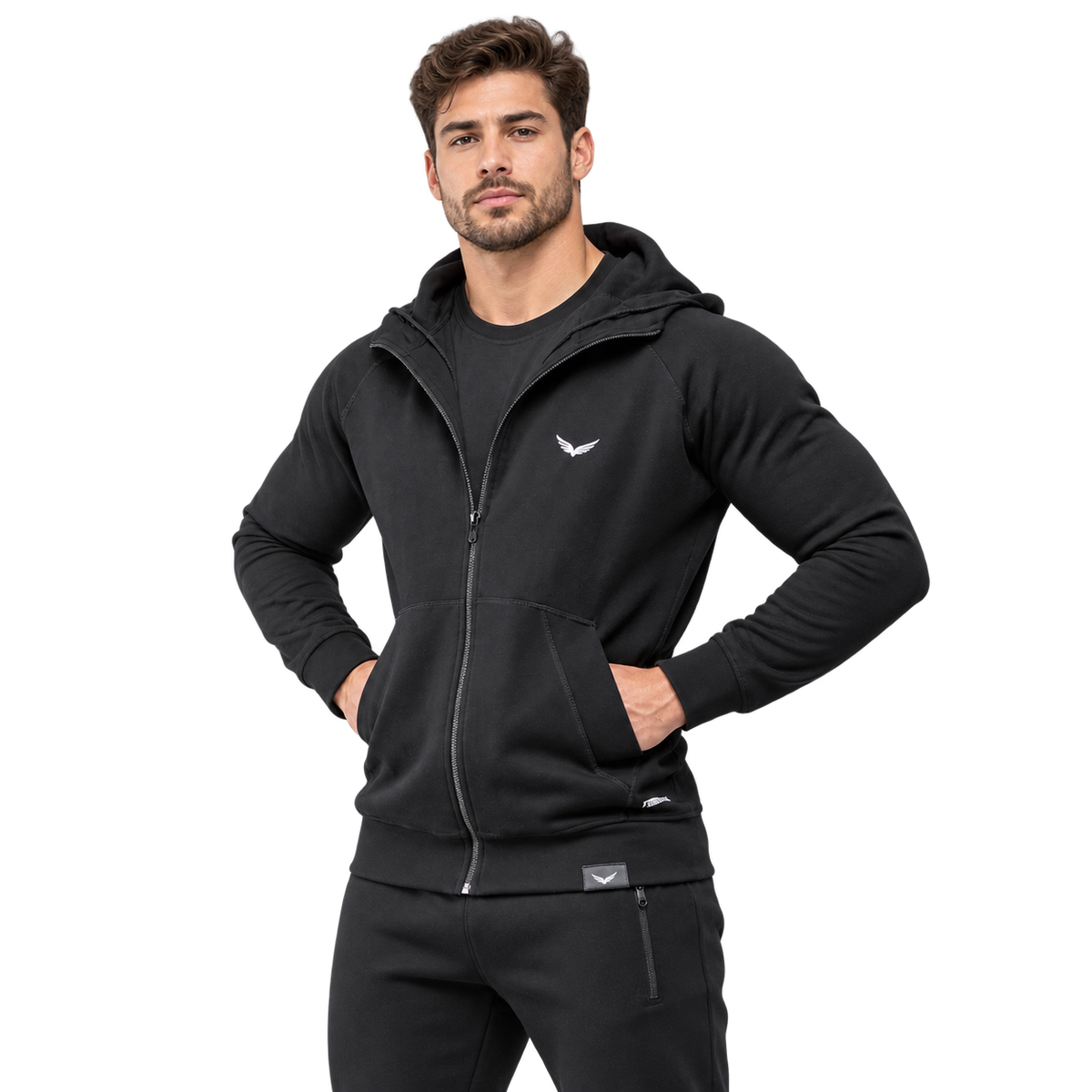 Comfy-Fit Zipper Hoodie | Color: Black