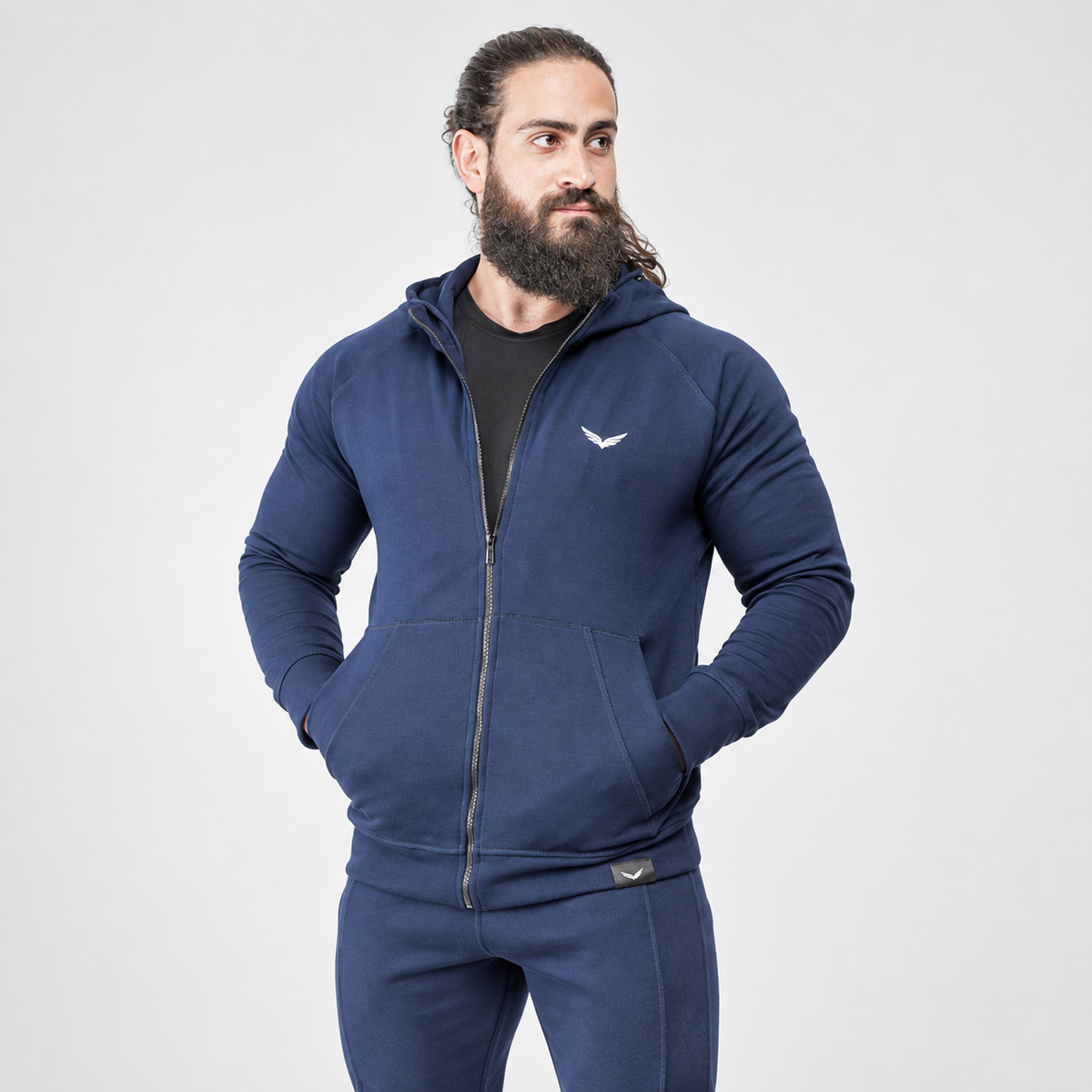 Comfy-Fit Zipper Hoodie | Color: Navy Blue