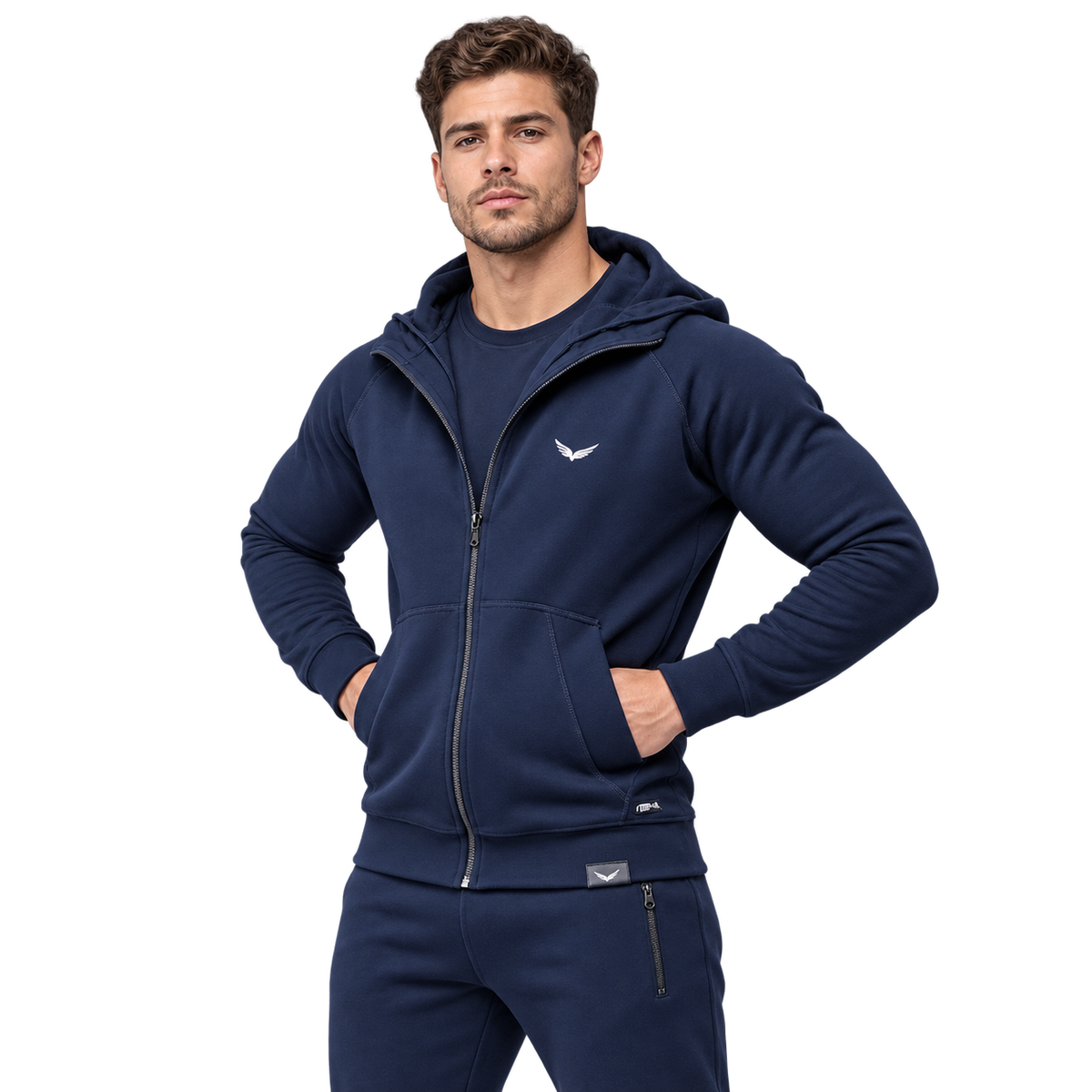Comfy-Fit Zipper Hoodie | Color: Navy Blue