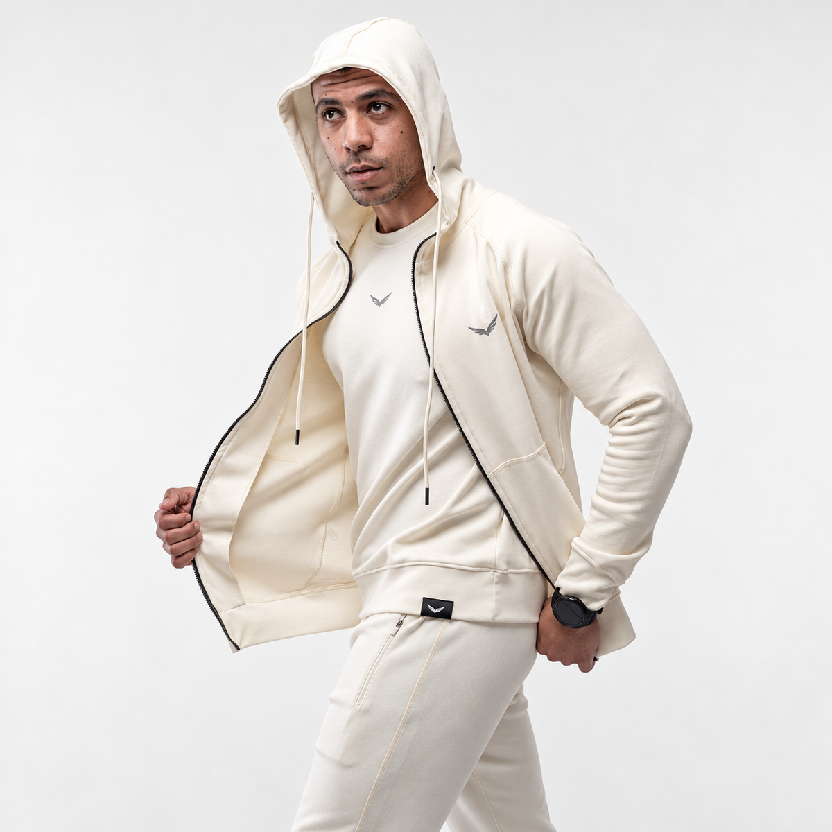 Comfy-Fit Zipper Hoodie | Color: OFF White