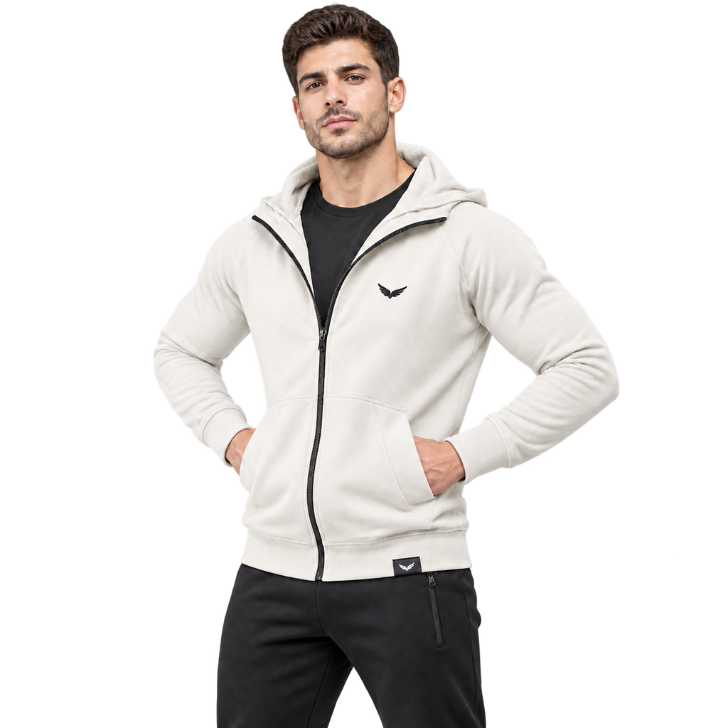 Comfy-Fit Zipper Hoodie | Color: OFF White