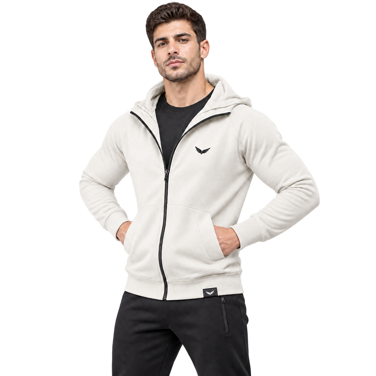 Comfy-Fit Zipper Hoodie | Color: OFF White