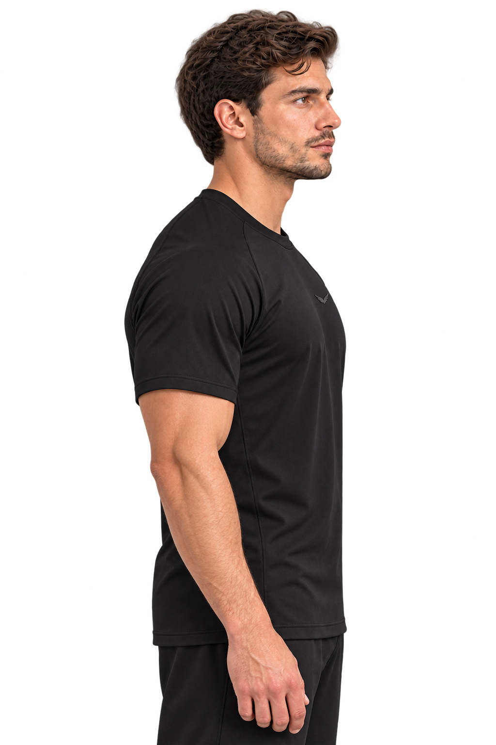 Comfy Motion Tee | Color: Black | View: Right