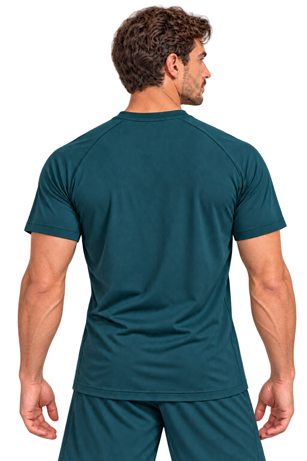 Comfy Motion Tee back view | Color: DEEP GREEN