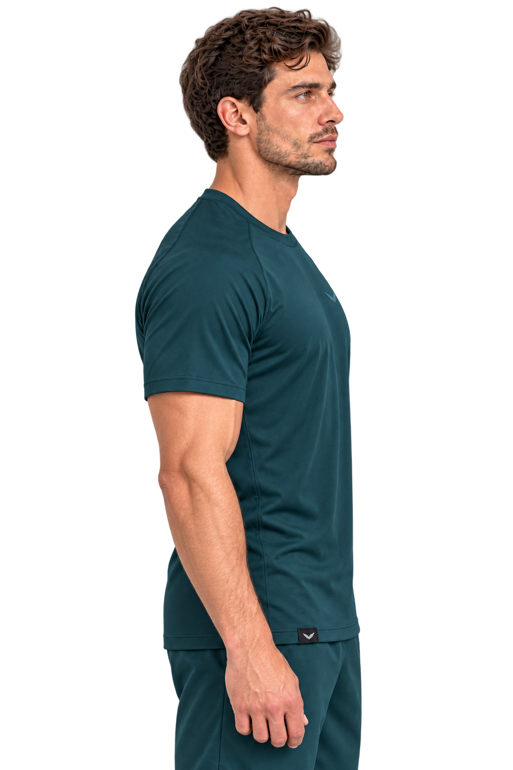 Comfy Motion Tee | Color: DEEP GREEN | View: Right