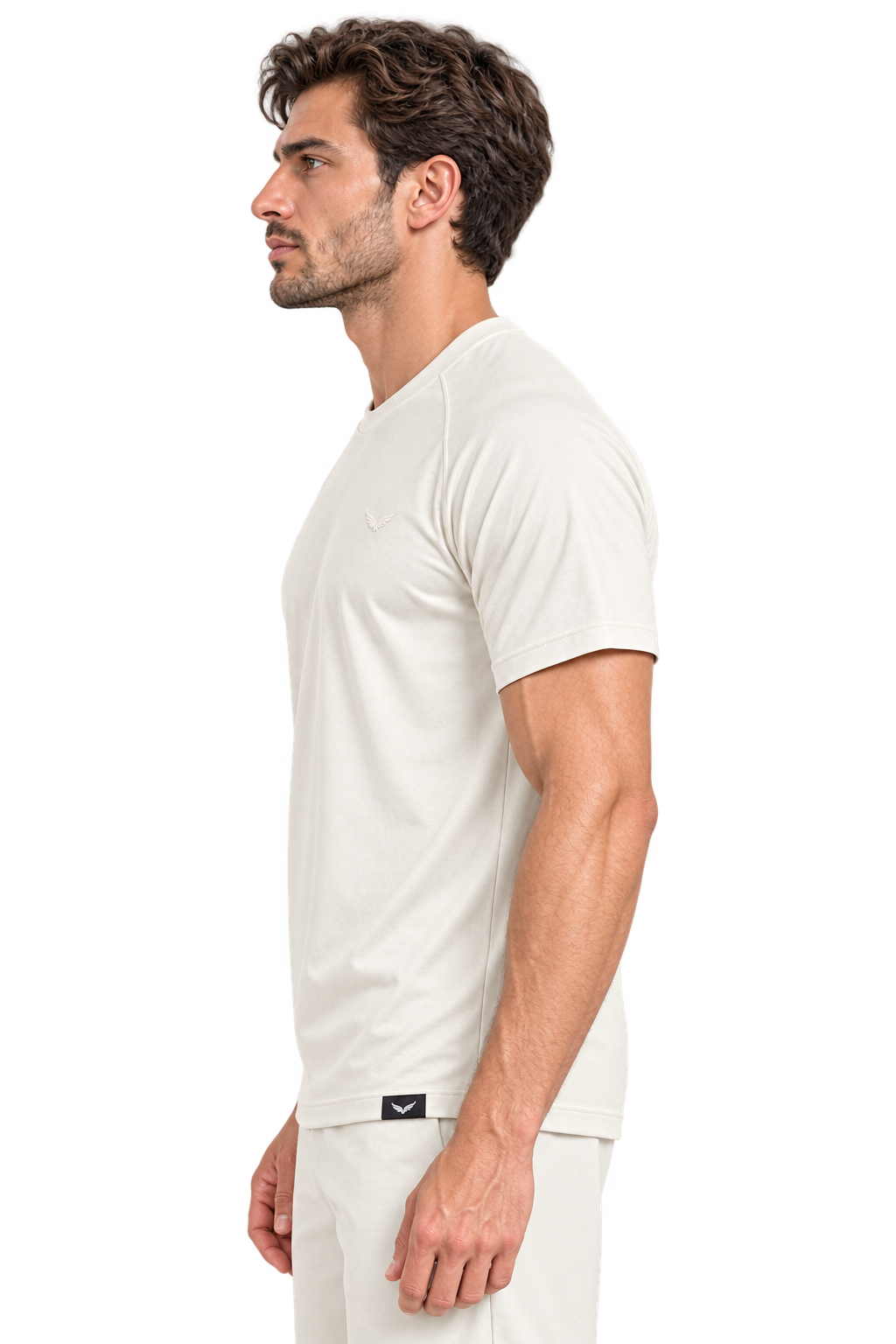 Comfy Motion Tee | Color: OFF White | View: Left
