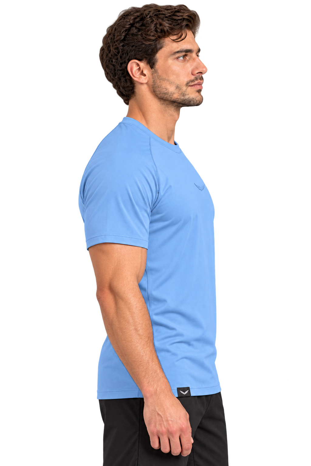 Comfy Motion Tee | Color: SKY BLUE | View: Right